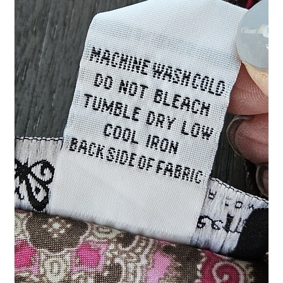 Vtg Y2K Self Esteem Satin Babydoll Tank Top Camisole Tie Back Geometric Boho 1X - Picture 7 of 8